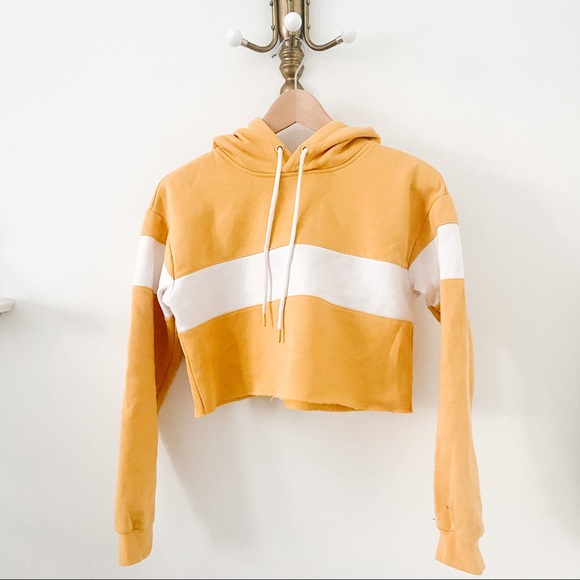 💚 DONATED 💚 Yellow Crop Hoodie - Picture 1 of 2